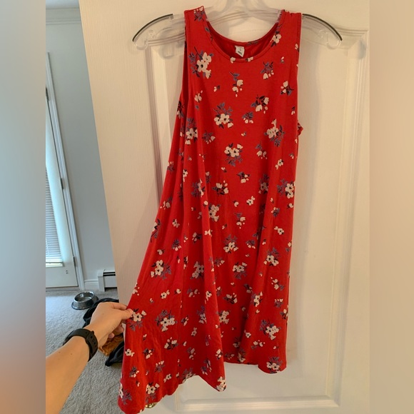Red Floral Swing Dress - Picture 1 of 4